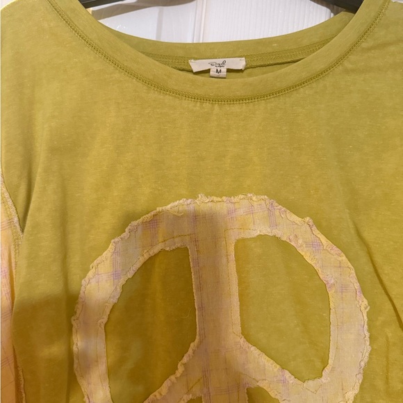 Easel Yellow Long Sleeve Peace Tee - Picture 4 of 5